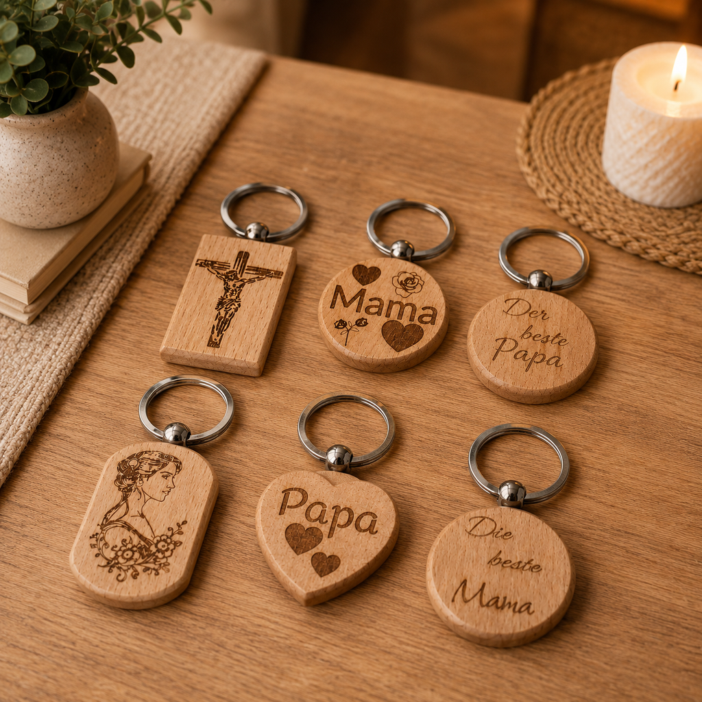 Personalisierter Holz Schlüsselanhänger