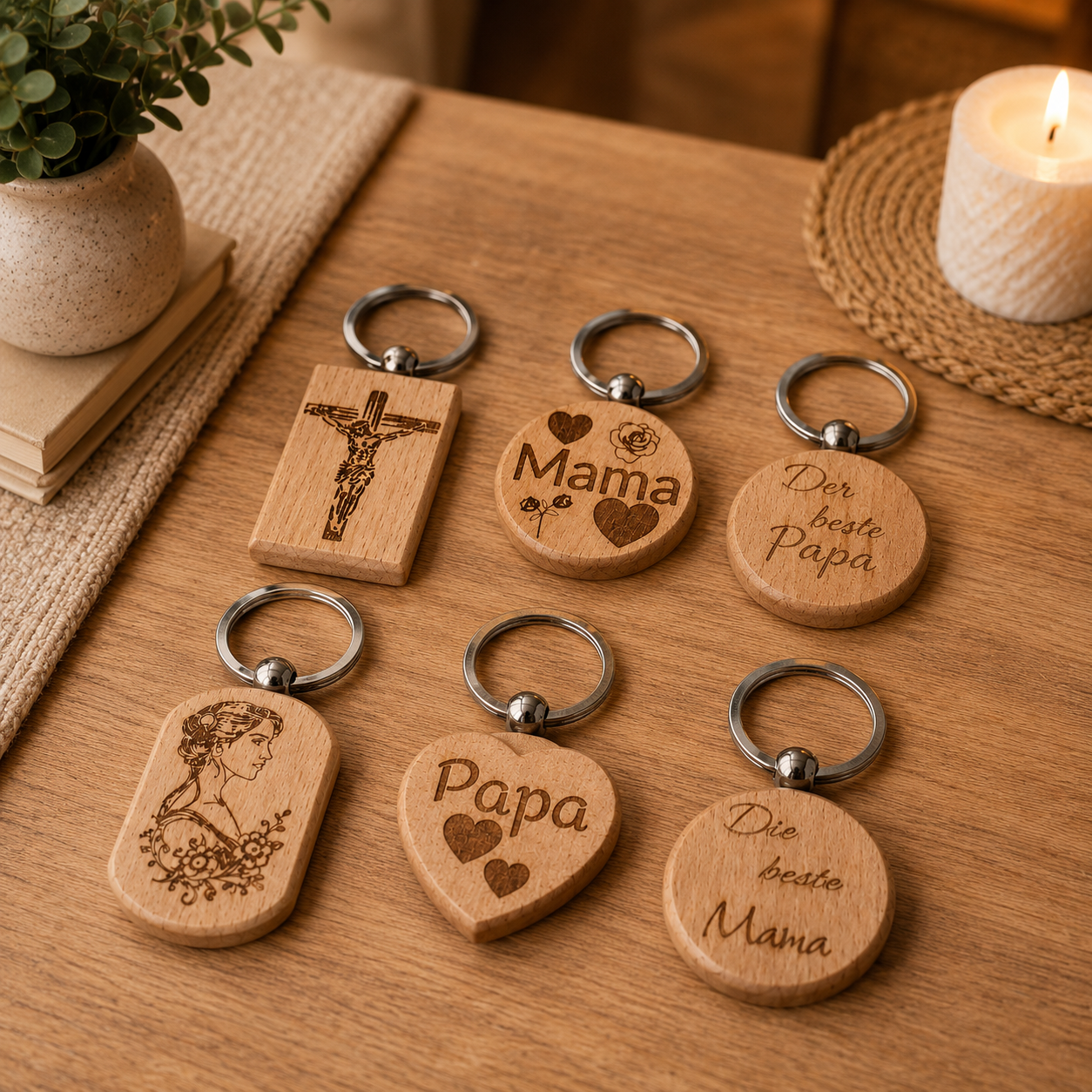 Personalisierter Holz Schlüsselanhänger