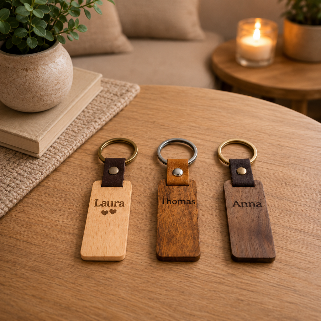 Personalisierter Holz Schlüsselanhänger