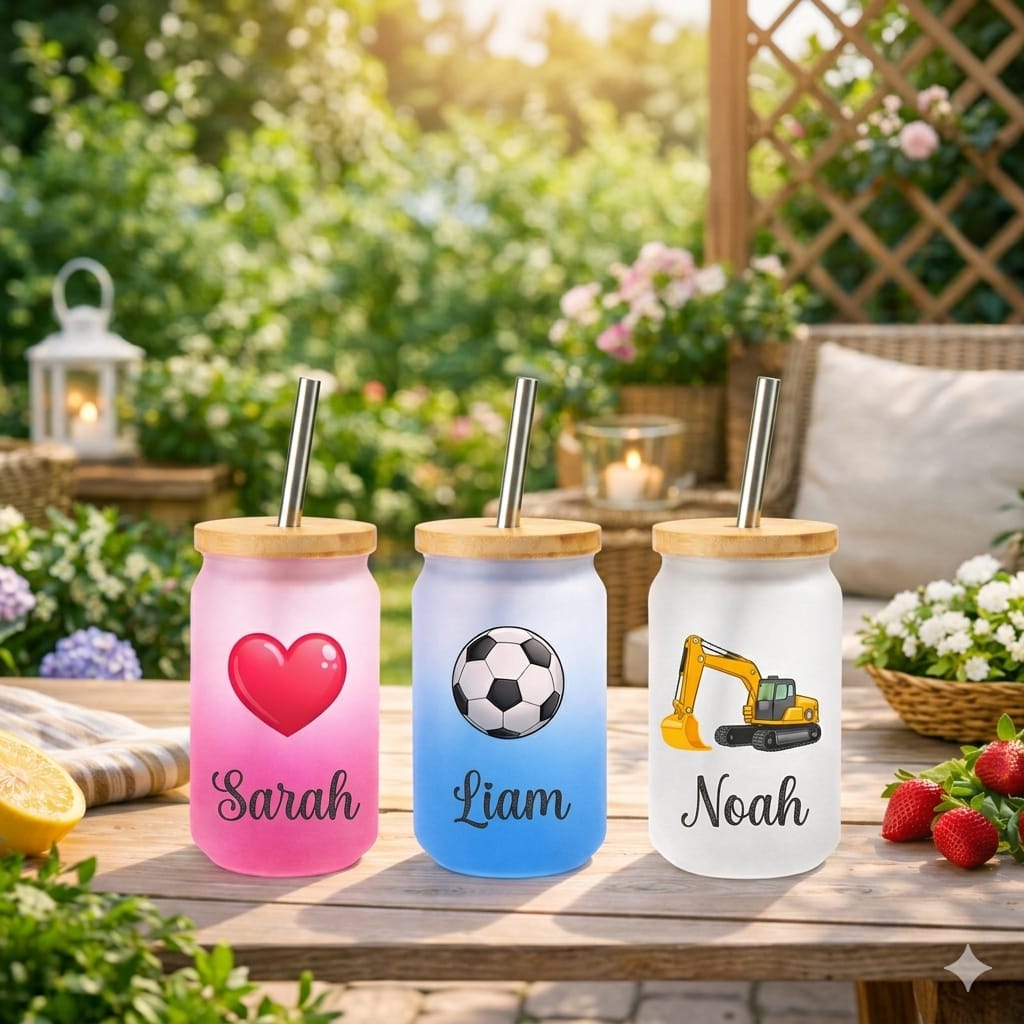 Personalisierter Glas Trinkbecher