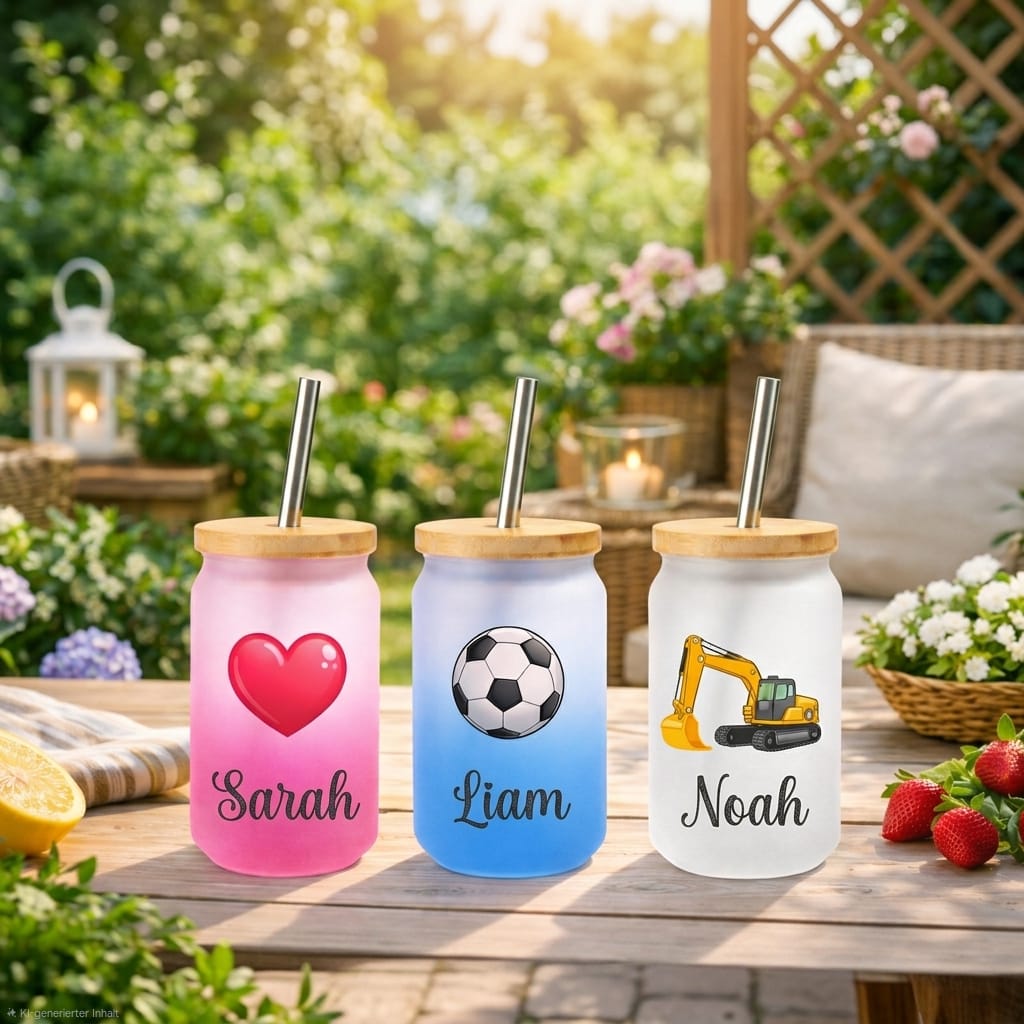 Personalisierter Glas Trinkbecher